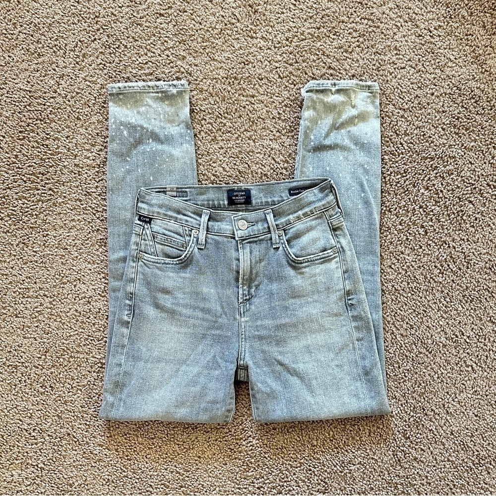 Citizens of Humanity Women's Rocket Crop High-Rise Skinny Jeans Salt Stone 24”